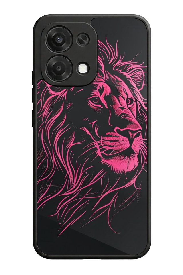 Oppo A6 Pro Uyumlu Aslan Tasarımlı Glossy Premium Kılıf