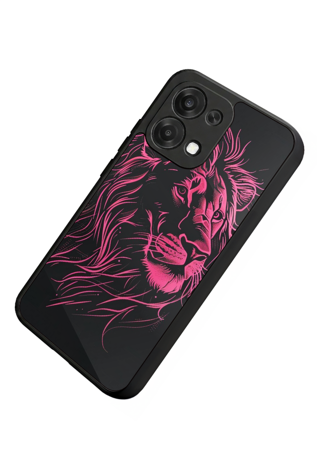 Oppo A6 Pro Uyumlu Aslan Tasarımlı Glossy Premium Kılıf