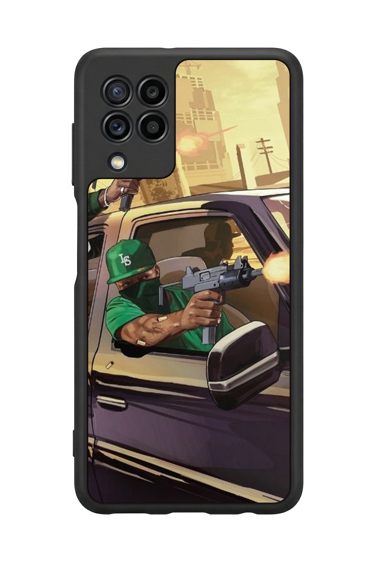 Samsung Galaxy M32 Uyumlu GTA Tasarımlı Glossy Premium Kılıf