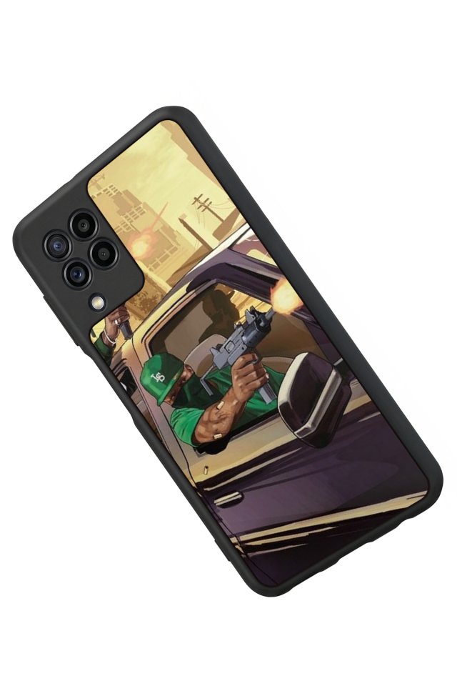 Samsung Galaxy M32 Uyumlu GTA Tasarımlı Glossy Premium Kılıf
