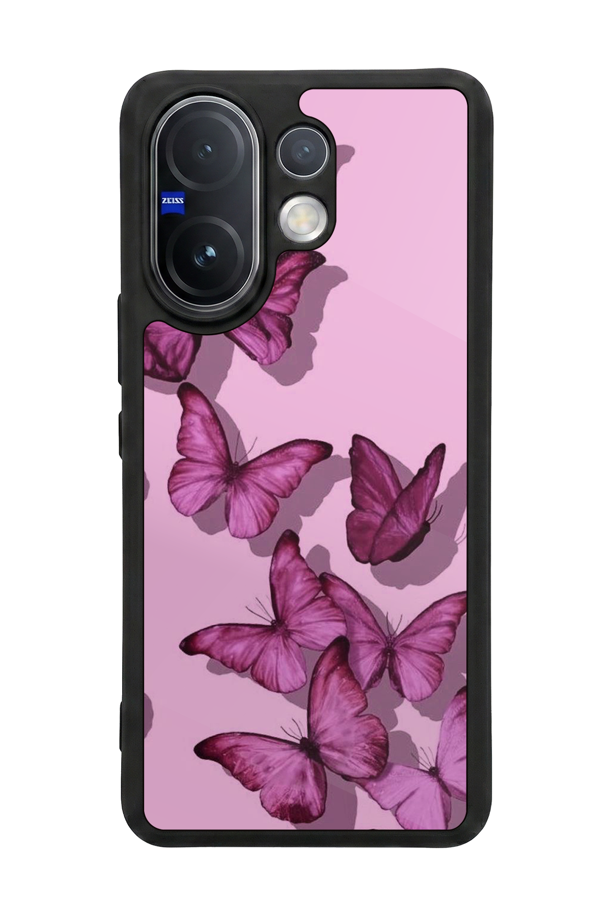 Vivo V60 Uyumlu Kelebek Tasarımlı Glossy Premium Kılıf