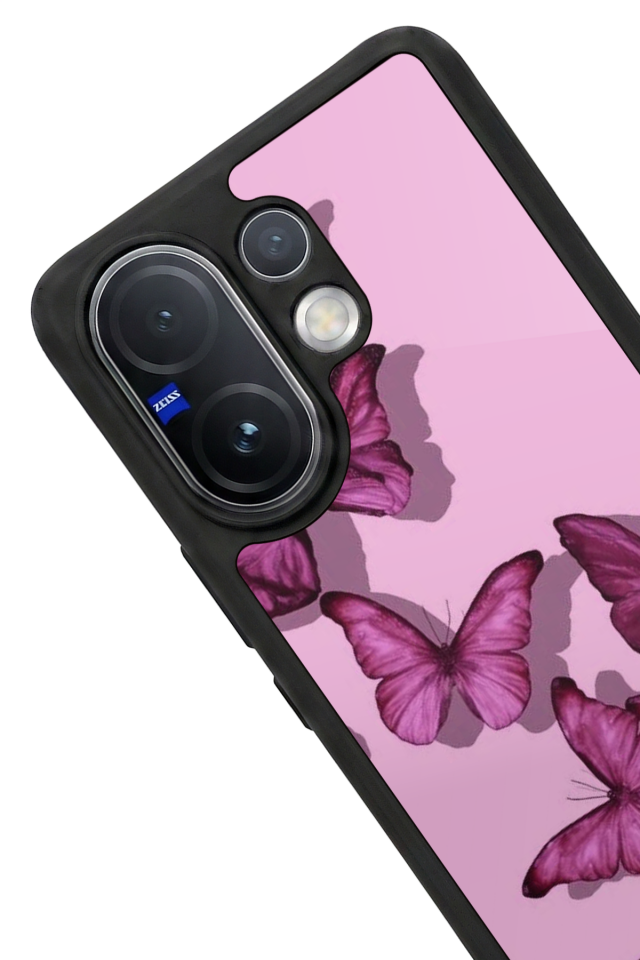 Vivo V60 Uyumlu Kelebek Tasarımlı Glossy Premium Kılıf