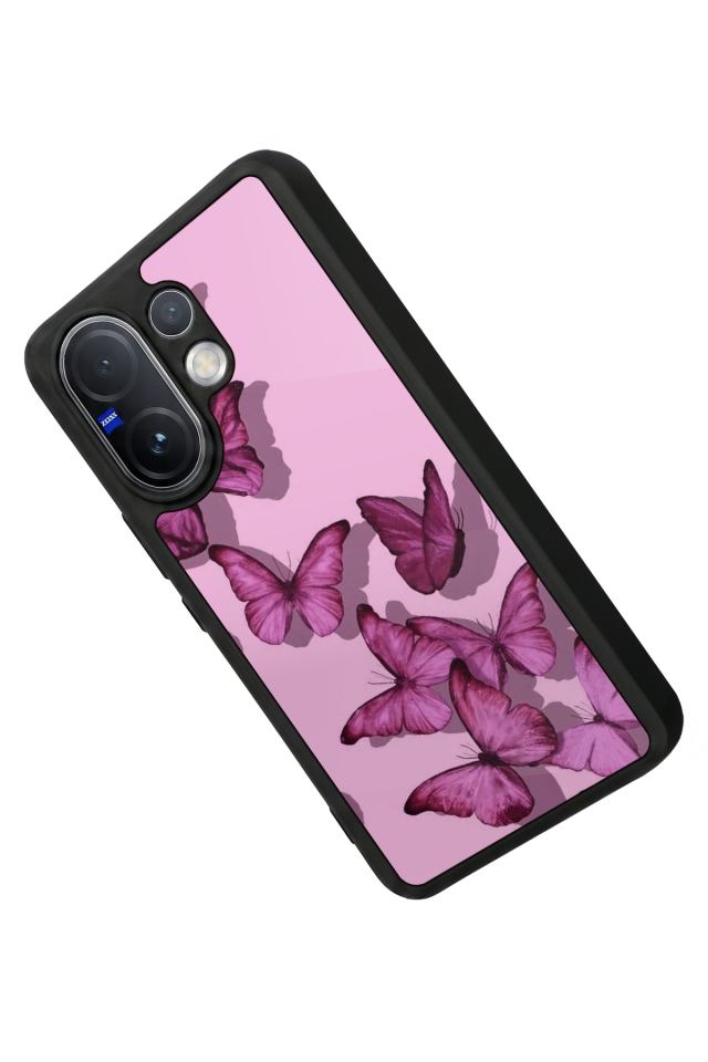 Vivo V60 Uyumlu Kelebek Tasarımlı Glossy Premium Kılıf