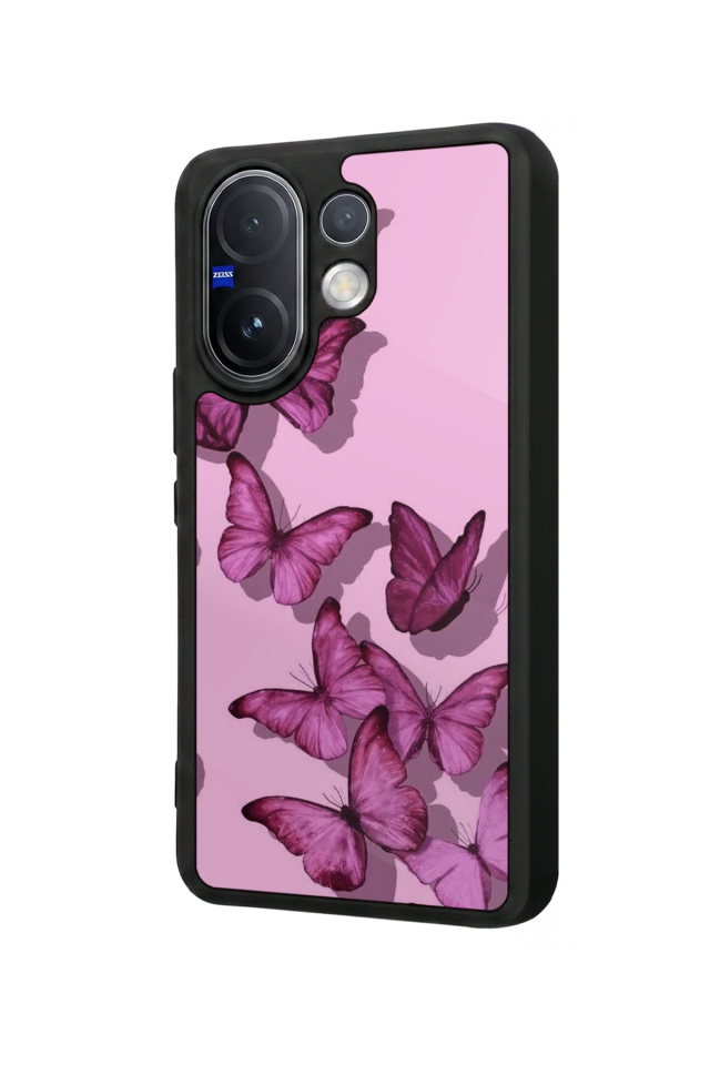 Vivo V60 Uyumlu Kelebek Tasarımlı Glossy Premium Kılıf