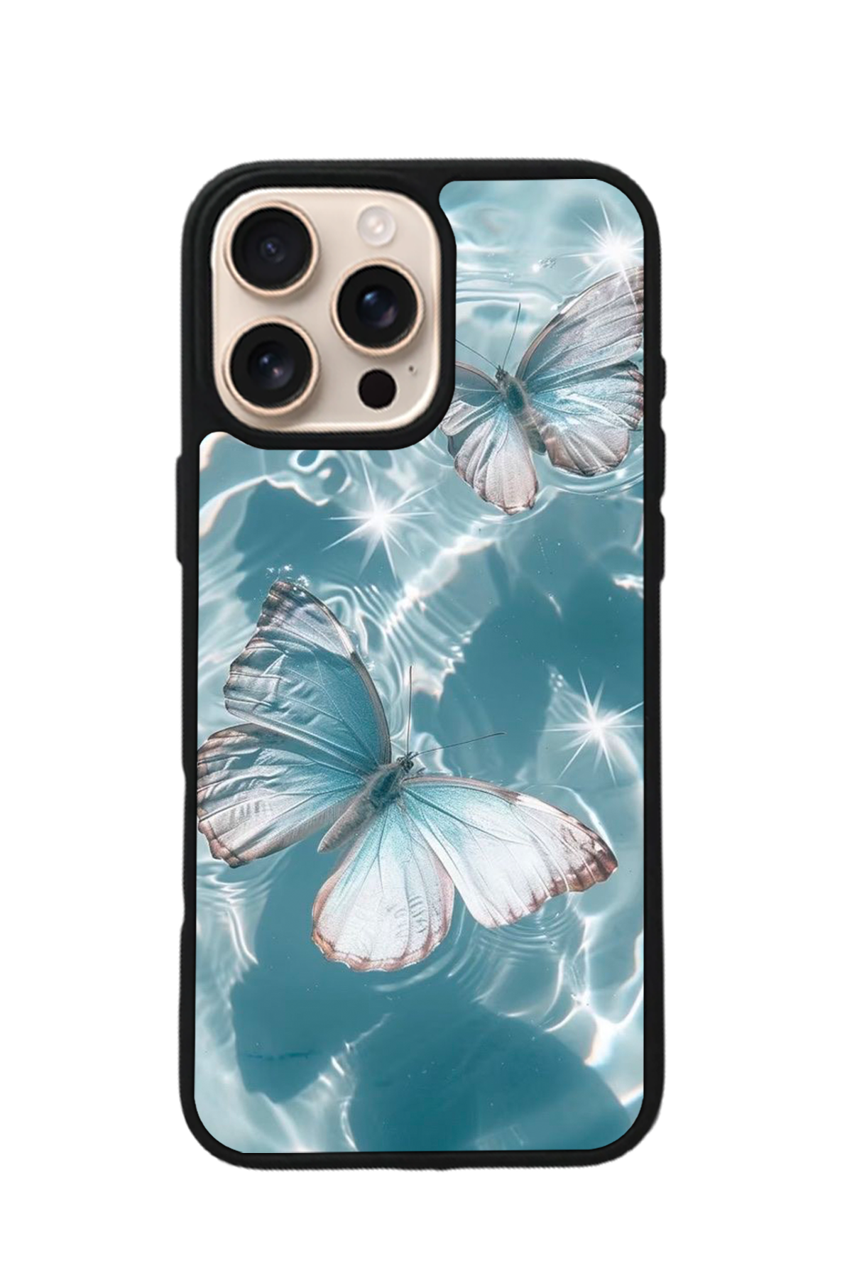 iPhone 16 Pro Max Uyumlu Kelebek Tasarımlı Glossy Premium Kılıf