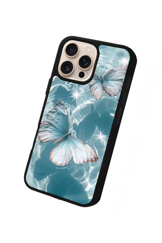 iPhone 16 Pro Max Uyumlu Kelebek Tasarımlı Glossy Premium Kılıf