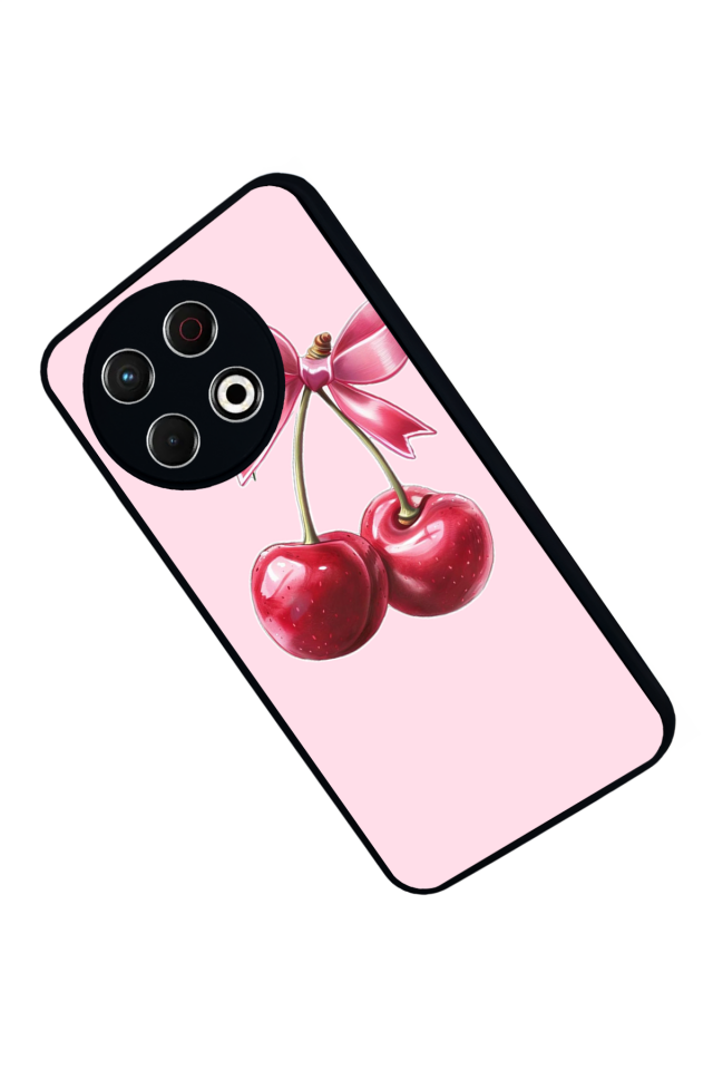 Tecno Spark 30 Pro Uyumlu Kiraz Tasarımlı Glossy Premium Kılıf