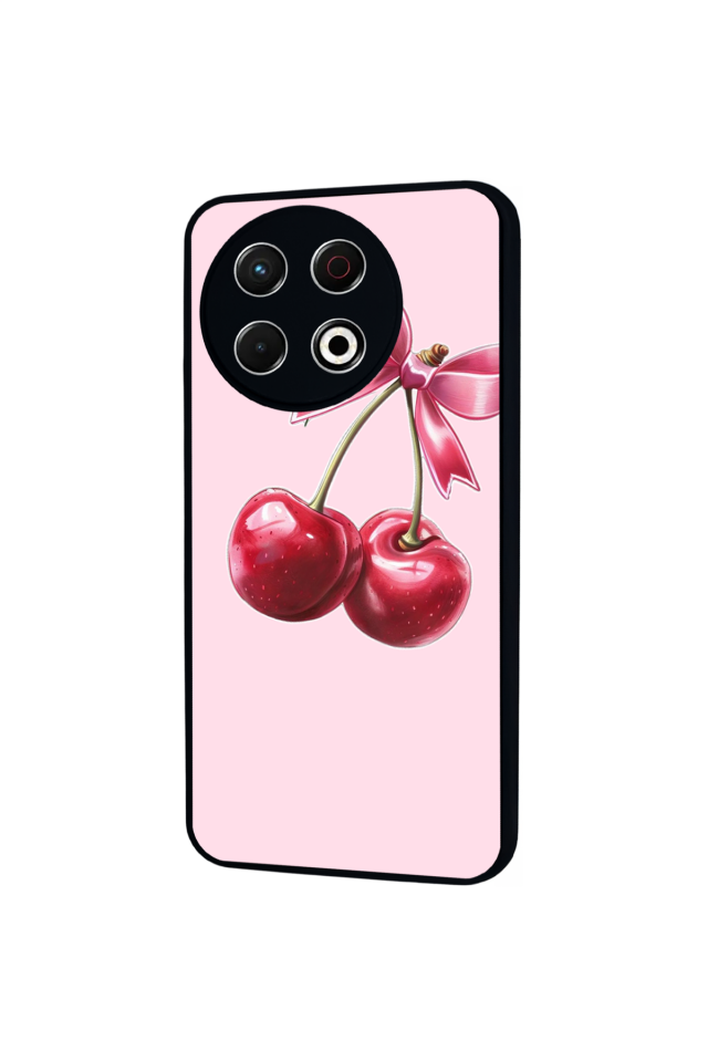 Tecno Spark 30 Pro Uyumlu Kiraz Tasarımlı Glossy Premium Kılıf