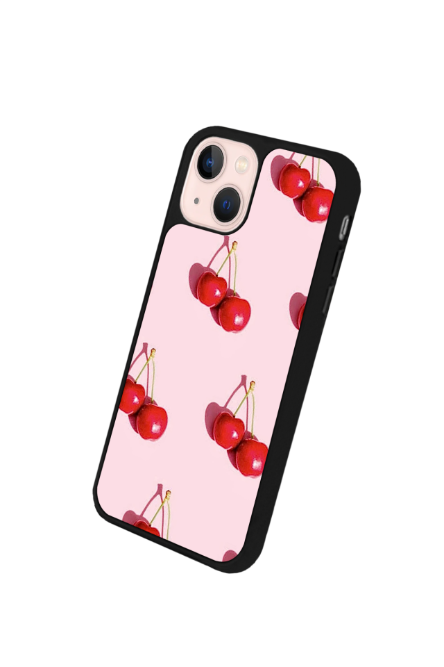 iPhone 15 Plus Uyumlu Kiraz Tasarımlı Glossy Premium Kılıf