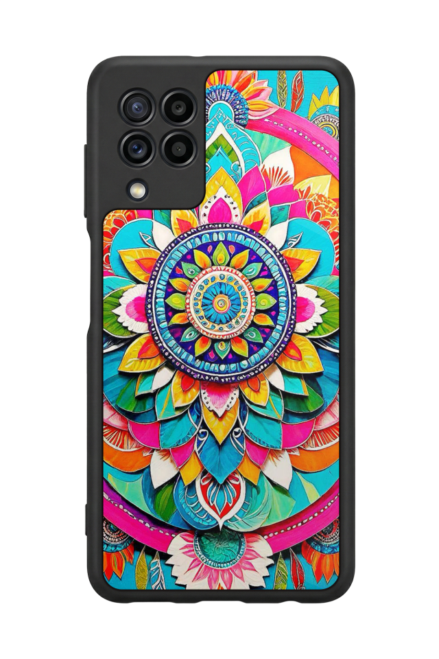 Samsung Galaxy M32 Uyumlu Mandala Tasarımlı Glossy Premium Kılıf
