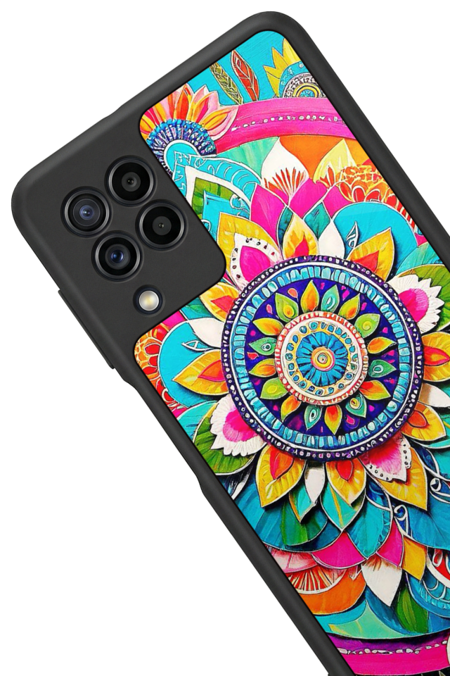 Samsung Galaxy M32 Uyumlu Mandala Tasarımlı Glossy Premium Kılıf