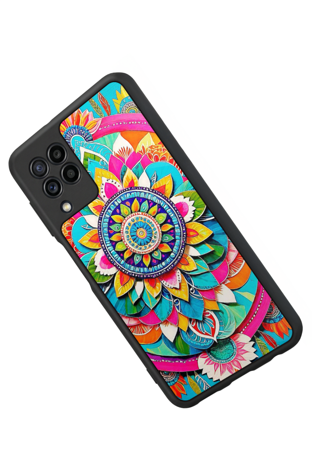 Samsung Galaxy M32 Uyumlu Mandala Tasarımlı Glossy Premium Kılıf