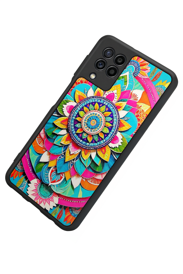 Samsung Galaxy M32 Uyumlu Mandala Tasarımlı Glossy Premium Kılıf