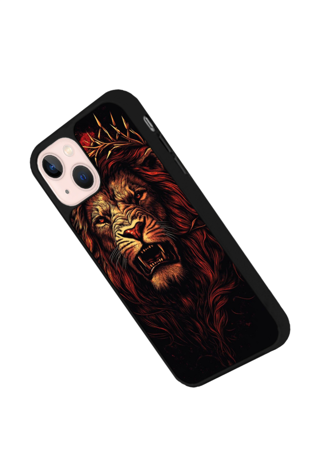 iPhone 13 Mini Uyumlu Aslan Tasarımlı Glossy Premium Kılıf