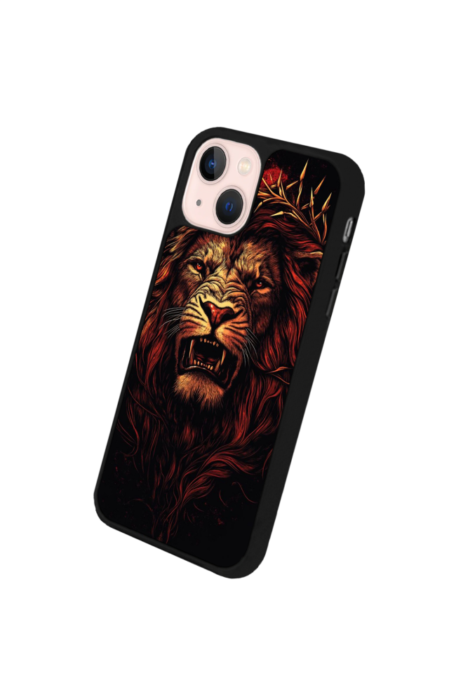 iPhone 13 Mini Uyumlu Aslan Tasarımlı Glossy Premium Kılıf