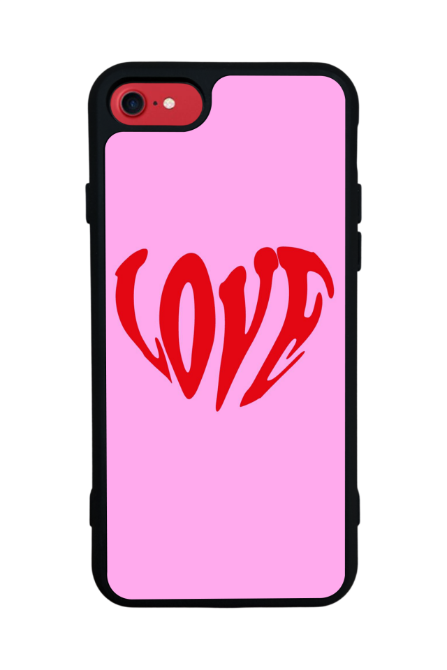 iPhone 8 Uyumlu Kalp Love Tasarımlı Glossy Premium Kılıf