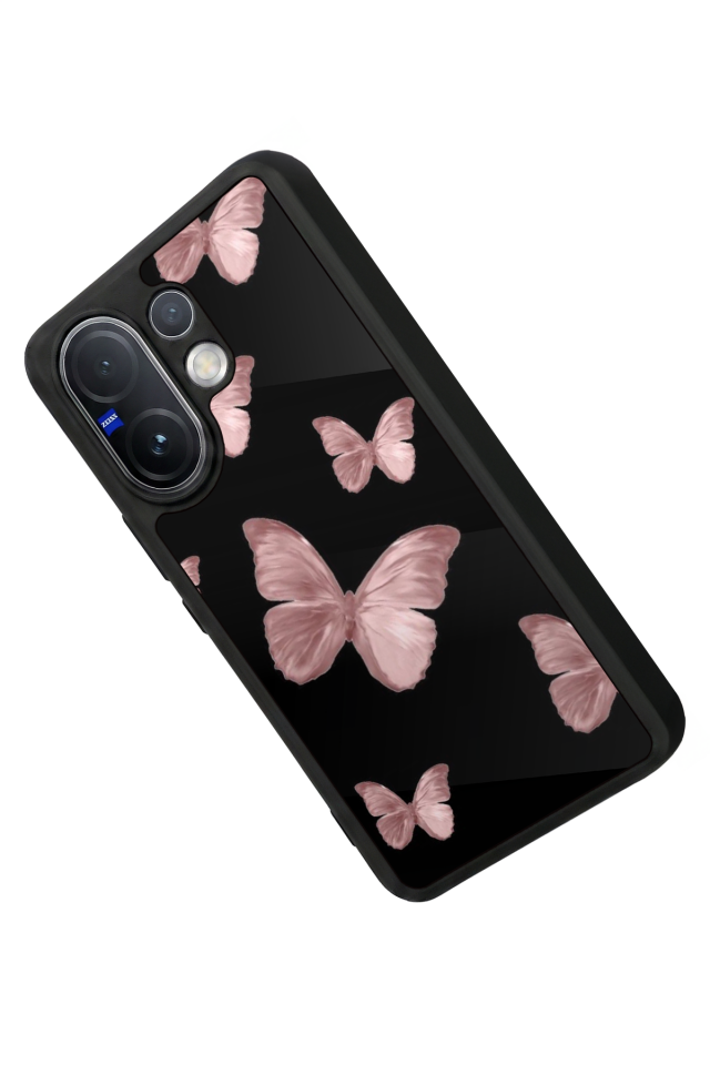 Vivo V60 Uyumlu Kelebek Tasarımlı Glossy Premium Kılıf