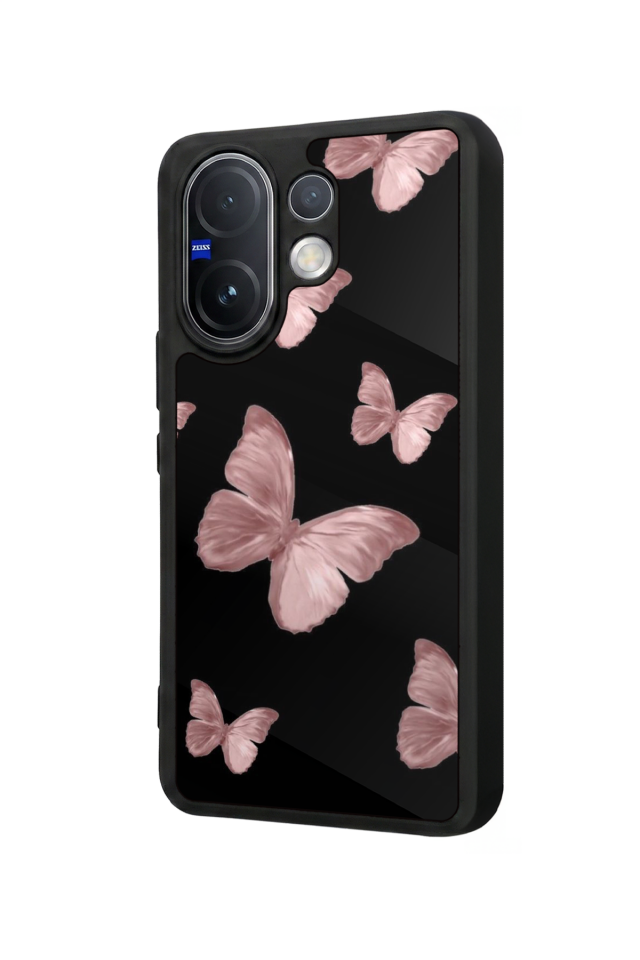 Vivo V60 Uyumlu Kelebek Tasarımlı Glossy Premium Kılıf