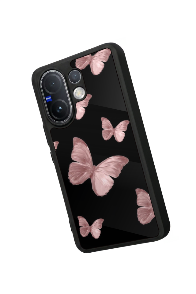 Vivo V60 Uyumlu Kelebek Tasarımlı Glossy Premium Kılıf
