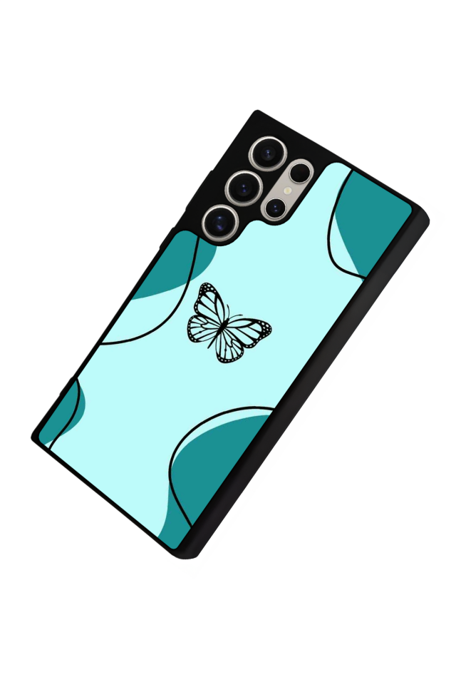 Samsung Galaxy S22 Ultra Uyumlu Kelebek Tasarımlı Glossy Premium Kılıf
