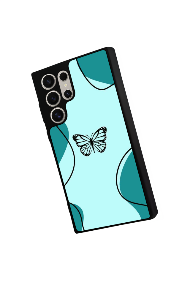 Samsung Galaxy S22 Ultra Uyumlu Kelebek Tasarımlı Glossy Premium Kılıf