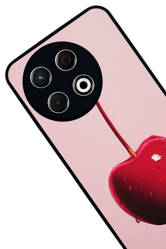 Tecno Spark 30 Pro Uyumlu Kiraz Tasarımlı Glossy Premium Kılıf