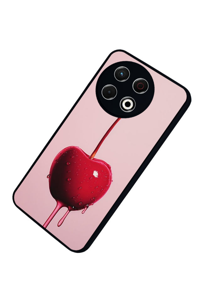 Tecno Spark 30 Pro Uyumlu Kiraz Tasarımlı Glossy Premium Kılıf