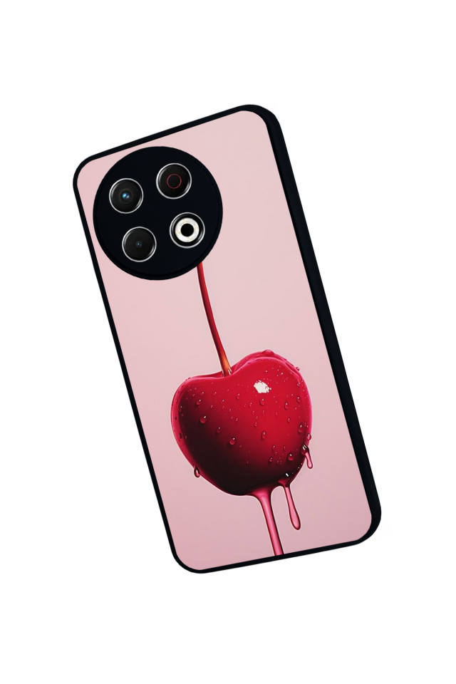 Tecno Spark 30 Pro Uyumlu Kiraz Tasarımlı Glossy Premium Kılıf