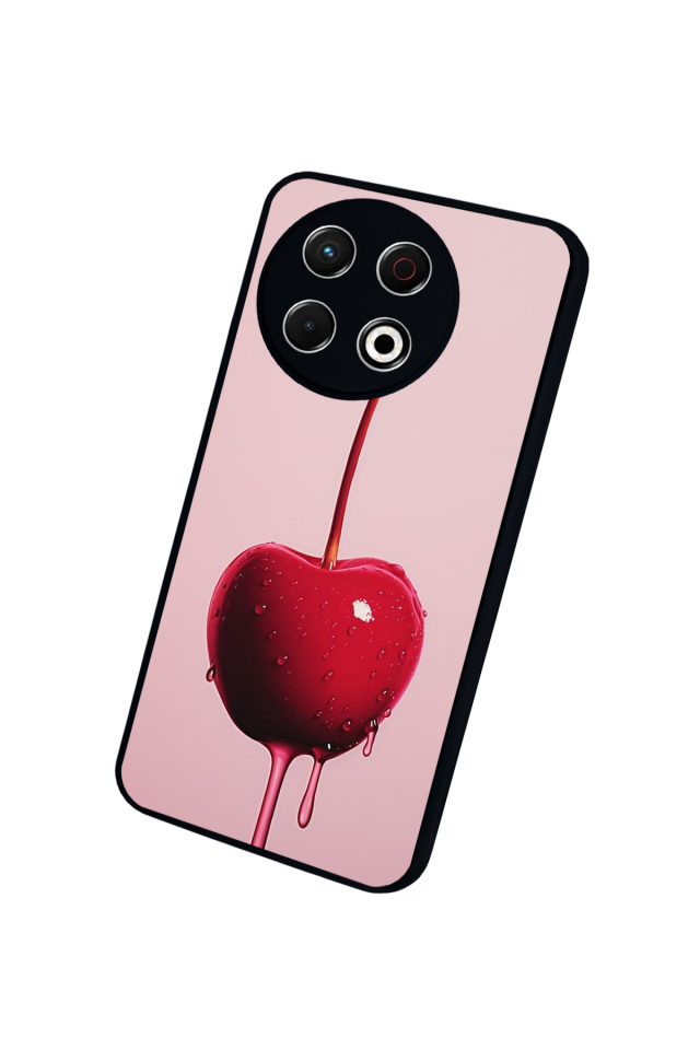 Tecno Spark 30 Pro Uyumlu Kiraz Tasarımlı Glossy Premium Kılıf