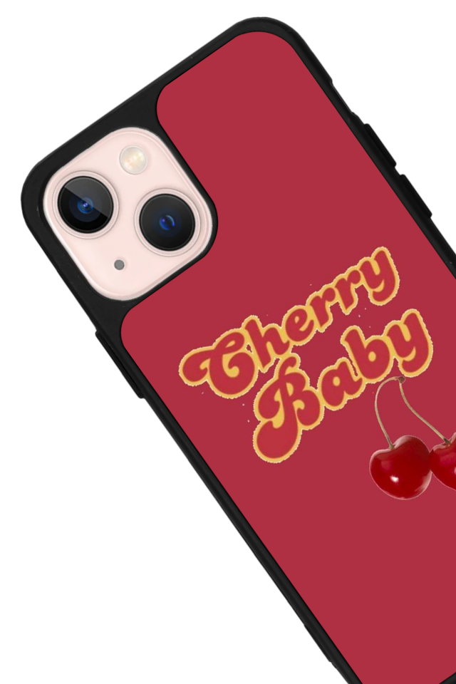 iPhone 15 Plus Uyumlu Kiraz Tasarımlı Glossy Premium Kılıf