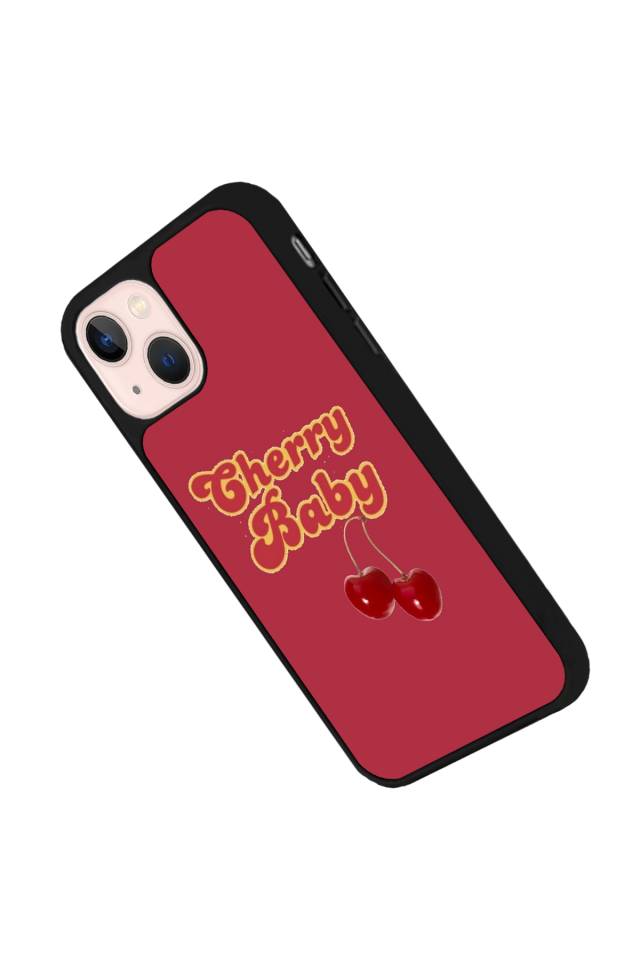 iPhone 15 Plus Uyumlu Kiraz Tasarımlı Glossy Premium Kılıf