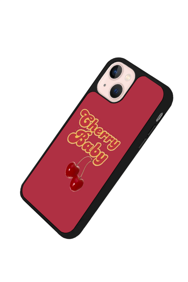 iPhone 15 Plus Uyumlu Kiraz Tasarımlı Glossy Premium Kılıf