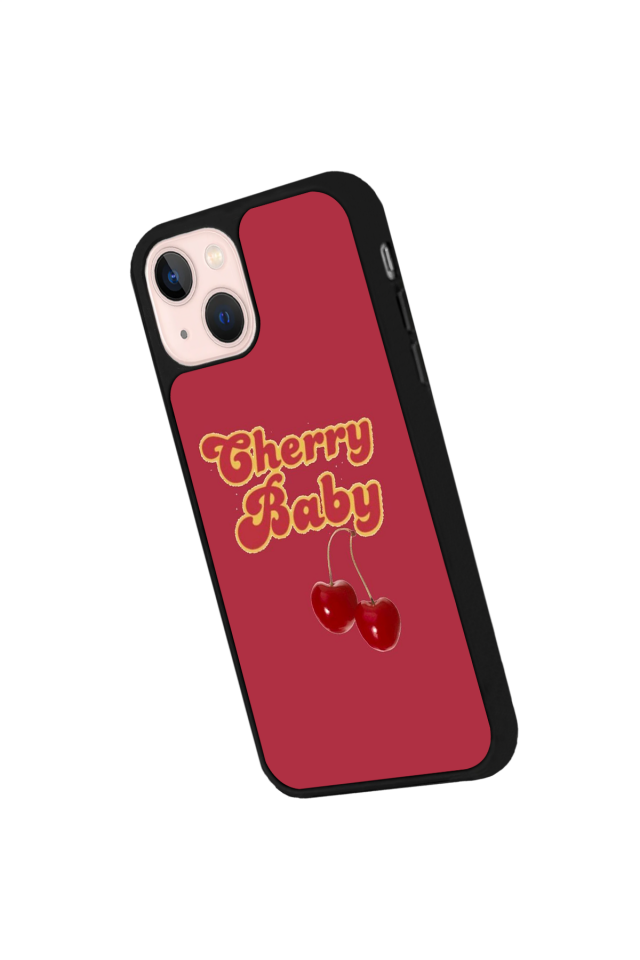 iPhone 15 Plus Uyumlu Kiraz Tasarımlı Glossy Premium Kılıf