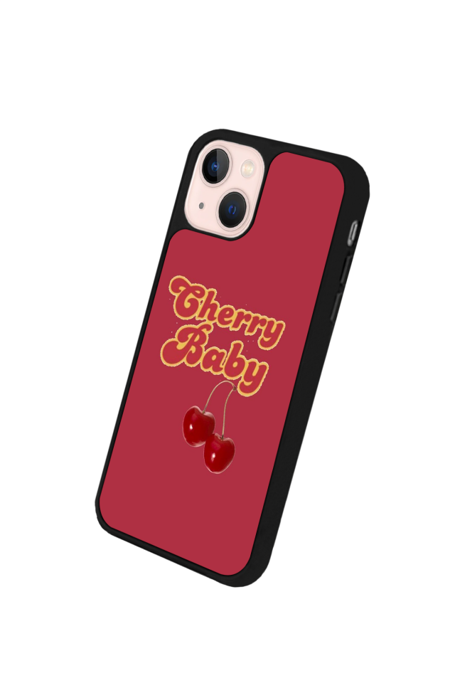 iPhone 15 Plus Uyumlu Kiraz Tasarımlı Glossy Premium Kılıf