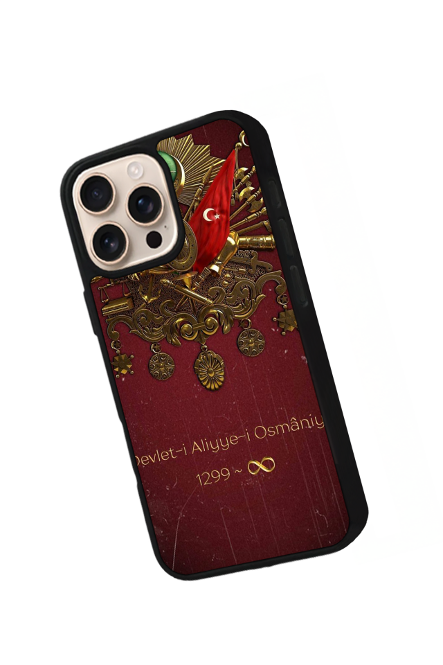 iPhone 16 Pro Uyumlu OsmanliTugrasi Tasarımlı Glossy Premium Kılıf