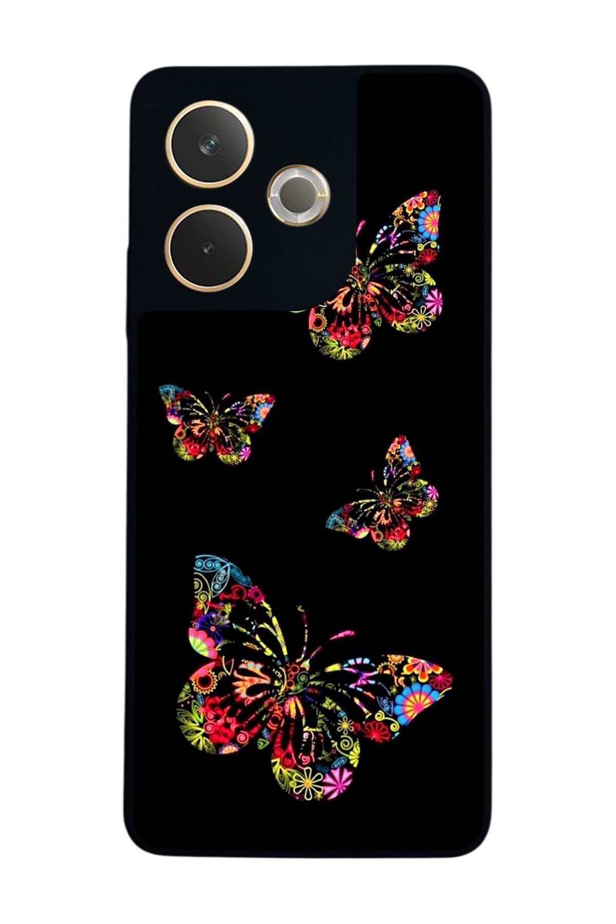 Oppo A5 Pro Uyumlu Kelebek Tasarımlı Glossy Premium Kılıf