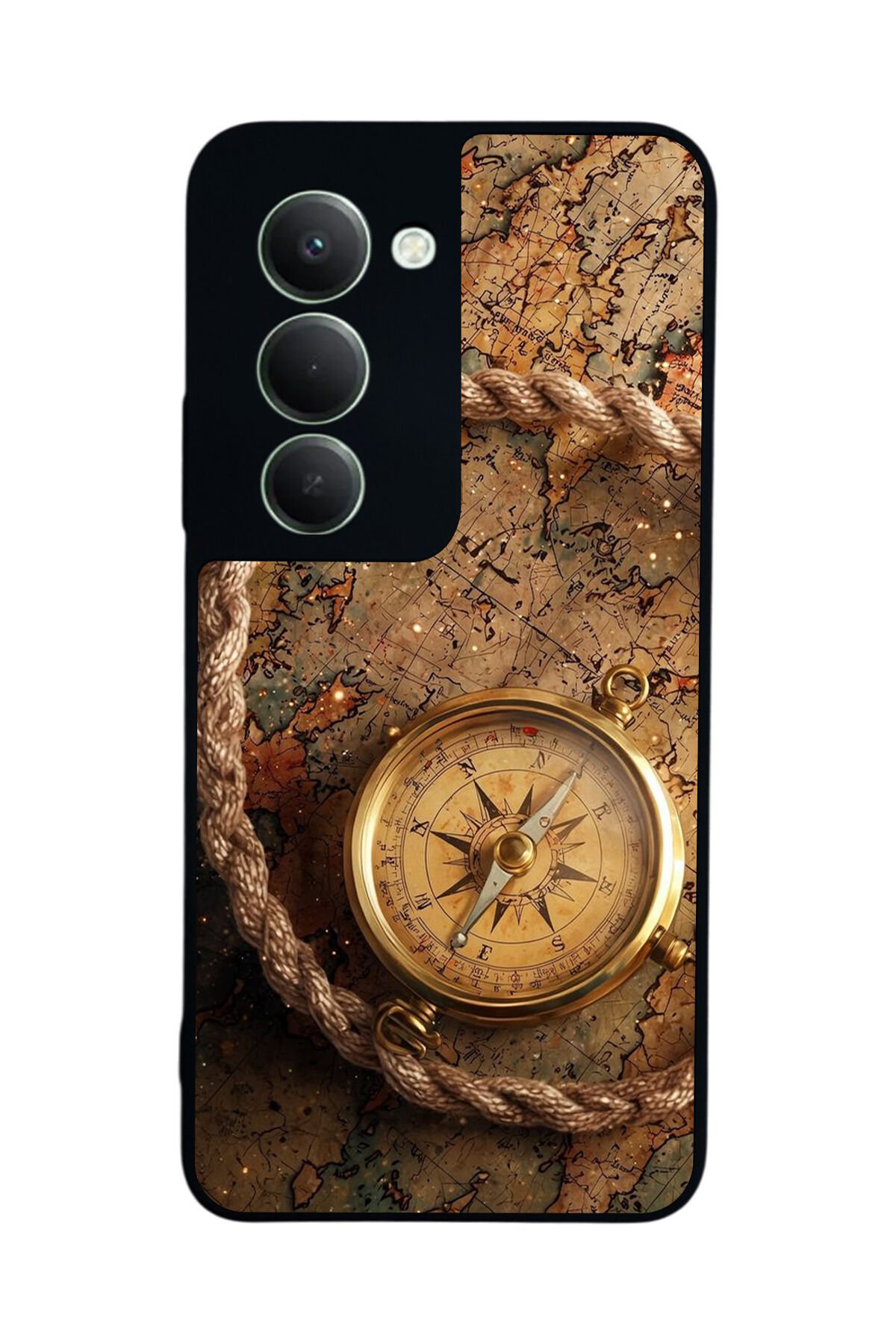 Xiaomi Redmi 15 5G Uyumlu Pusula Tasarımlı Glossy Premium Kılıf