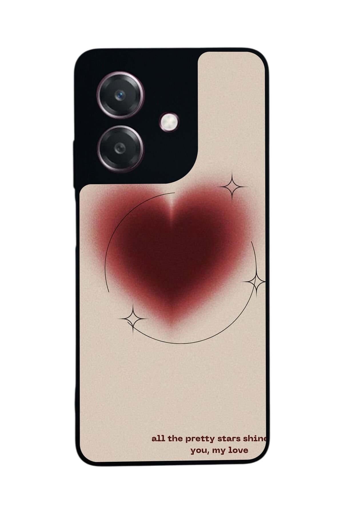 Oppo A3 5G Uyumlu Kalp Love Tasarımlı Glossy Premium Kılıf