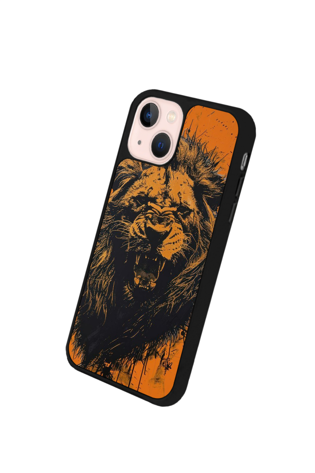 iPhone 13 Mini Uyumlu Aslan Tasarımlı Glossy Premium Kılıf