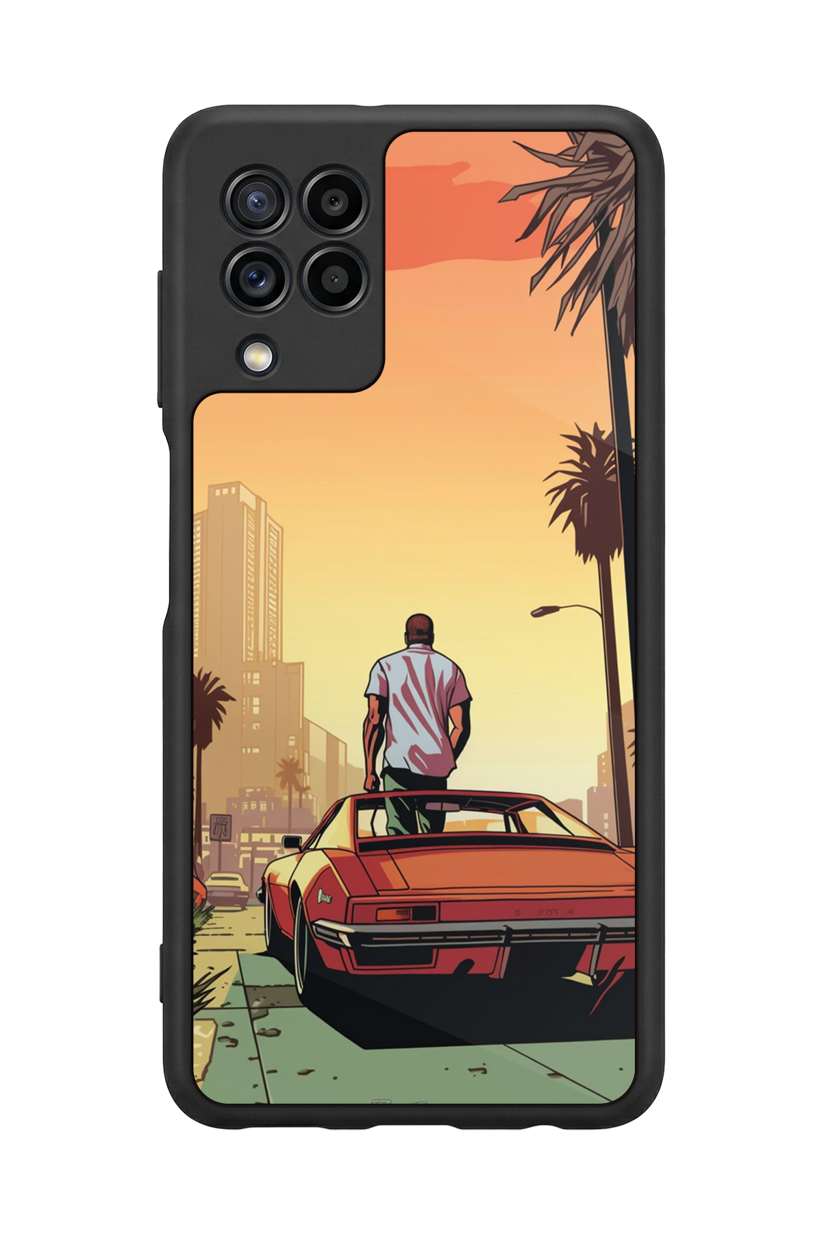 Samsung Galaxy M32 Uyumlu GTA Tasarımlı Glossy Premium Kılıf