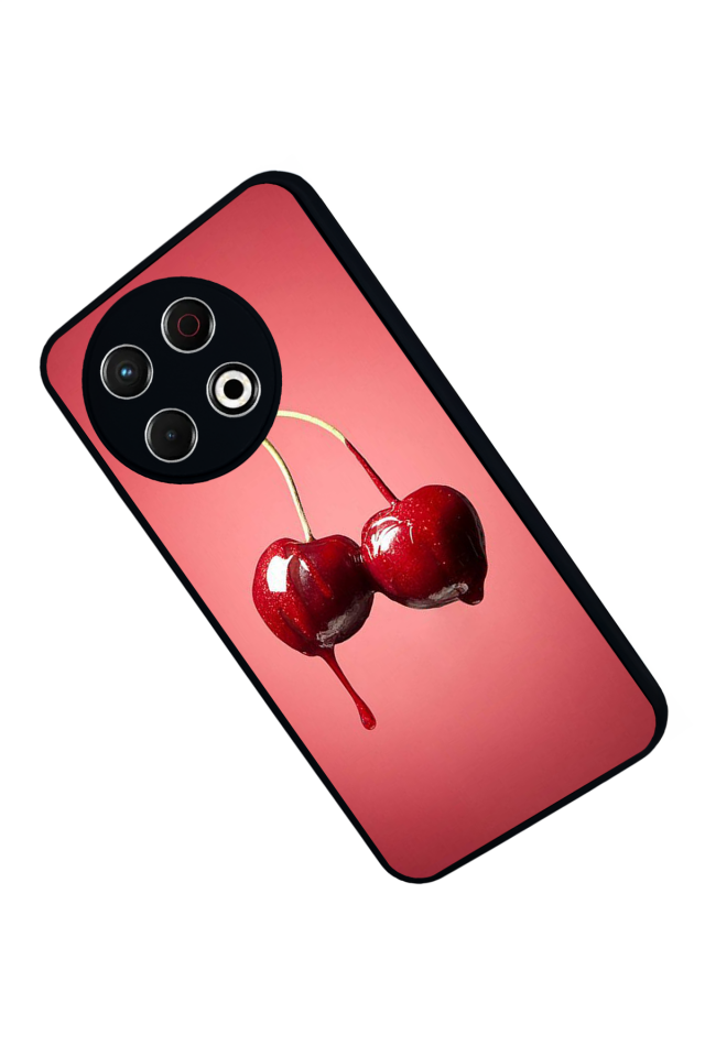 Tecno Spark 30 Pro Uyumlu Kiraz Tasarımlı Glossy Premium Kılıf