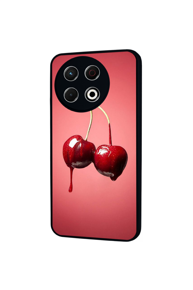 Tecno Spark 30 Pro Uyumlu Kiraz Tasarımlı Glossy Premium Kılıf