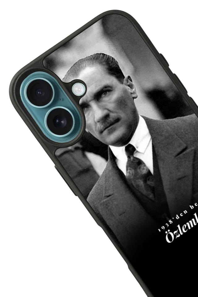 iPhone 16 Uyumlu Mustafa Kemal Ataturk Tasarımlı Glossy Premium Kılıf
