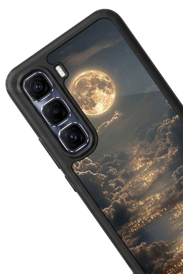 Infinix Hot 60 Pro Plus Uyumlu Ay Tasarımlı Glossy Premium Kılıf