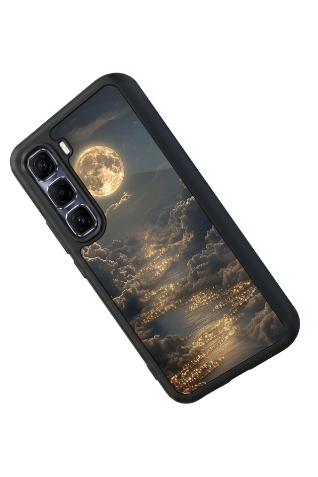 Infinix Hot 60 Pro Plus Uyumlu Ay Tasarımlı Glossy Premium Kılıf