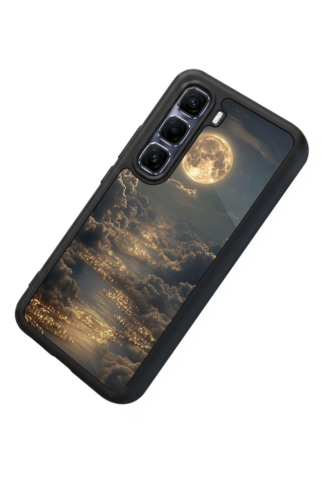 Infinix Hot 60 Pro Plus Uyumlu Ay Tasarımlı Glossy Premium Kılıf