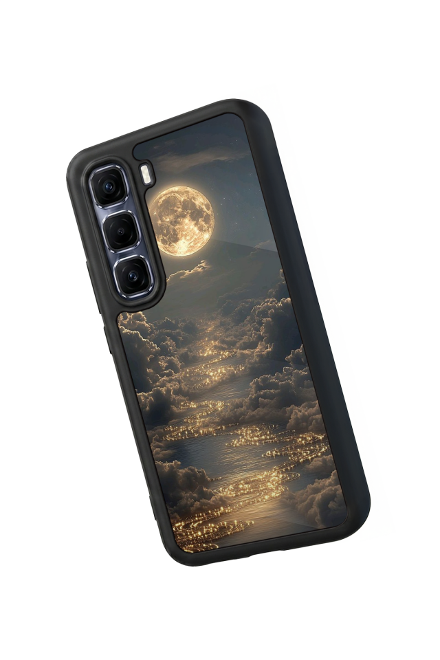 Infinix Hot 60 Pro Plus Uyumlu Ay Tasarımlı Glossy Premium Kılıf