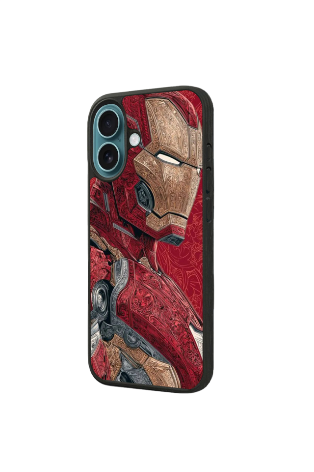iPhone 16 Plus Uyumlu  Iron Man ( Demir Adam ) Tasarımlı Glossy Premium Kılıf