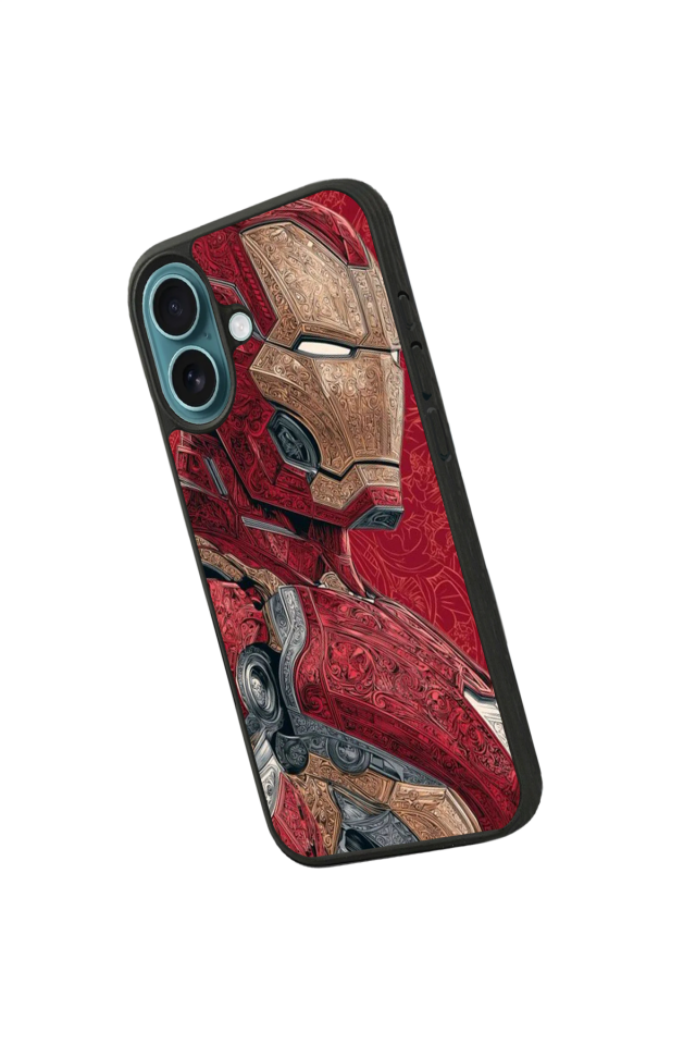iPhone 16 Plus Uyumlu  Iron Man ( Demir Adam ) Tasarımlı Glossy Premium Kılıf