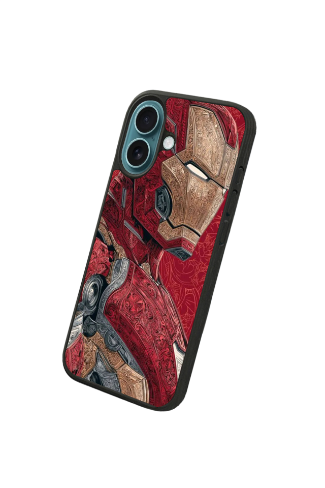 iPhone 16 Plus Uyumlu  Iron Man ( Demir Adam ) Tasarımlı Glossy Premium Kılıf